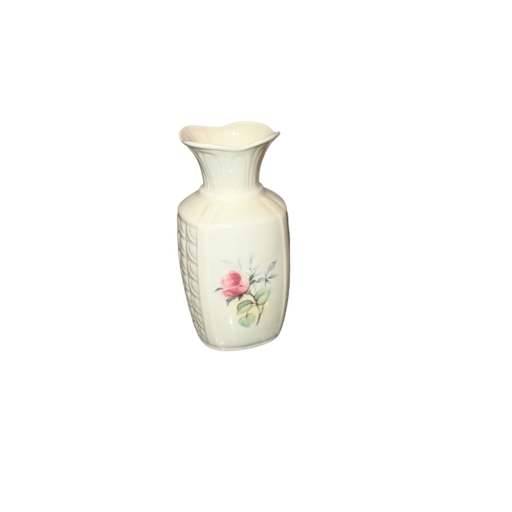 Vintage Irish Parian Donegal China vase Small Cream Pink Rose Floral Fine China